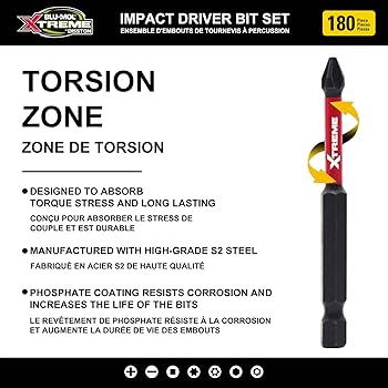 Amazon.com: Disston BLU-MOL Xtreme 180 Piece Impact Driver